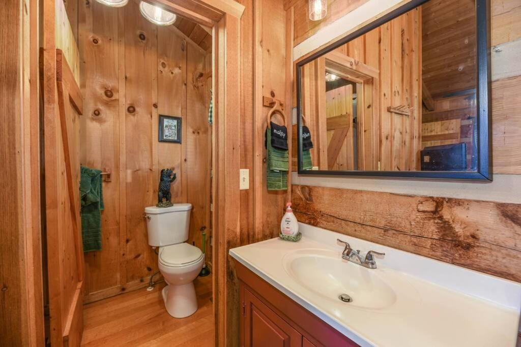 View! Cozy, Private, Fireplace, Hot Tub Log Cabin, Honeymoon! Сивиървил Екстериор снимка