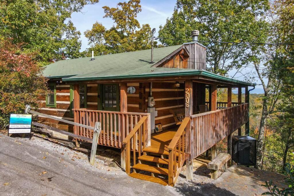 View! Cozy, Private, Fireplace, Hot Tub Log Cabin, Honeymoon! Сивиървил Екстериор снимка
