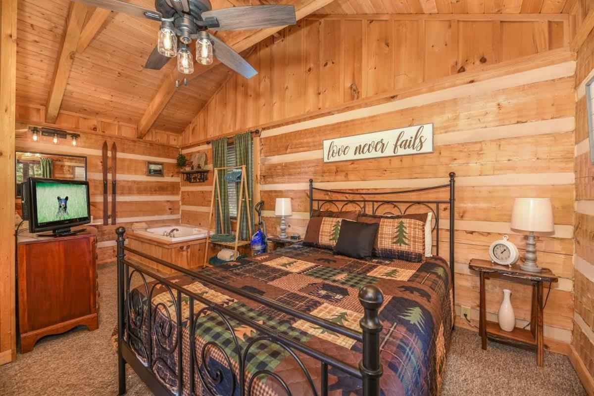 View! Cozy, Private, Fireplace, Hot Tub Log Cabin, Honeymoon! Сивиървил Екстериор снимка