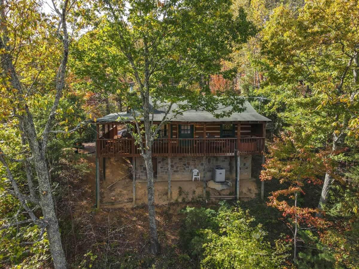 View! Cozy, Private, Fireplace, Hot Tub Log Cabin, Honeymoon! Сивиървил Екстериор снимка