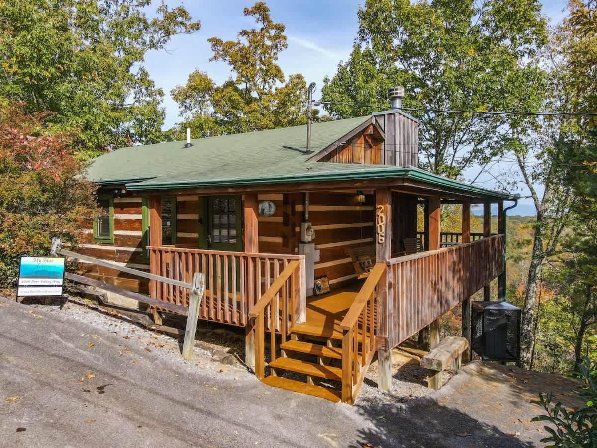 View! Cozy, Private, Fireplace, Hot Tub Log Cabin, Honeymoon! Сивиървил Екстериор снимка