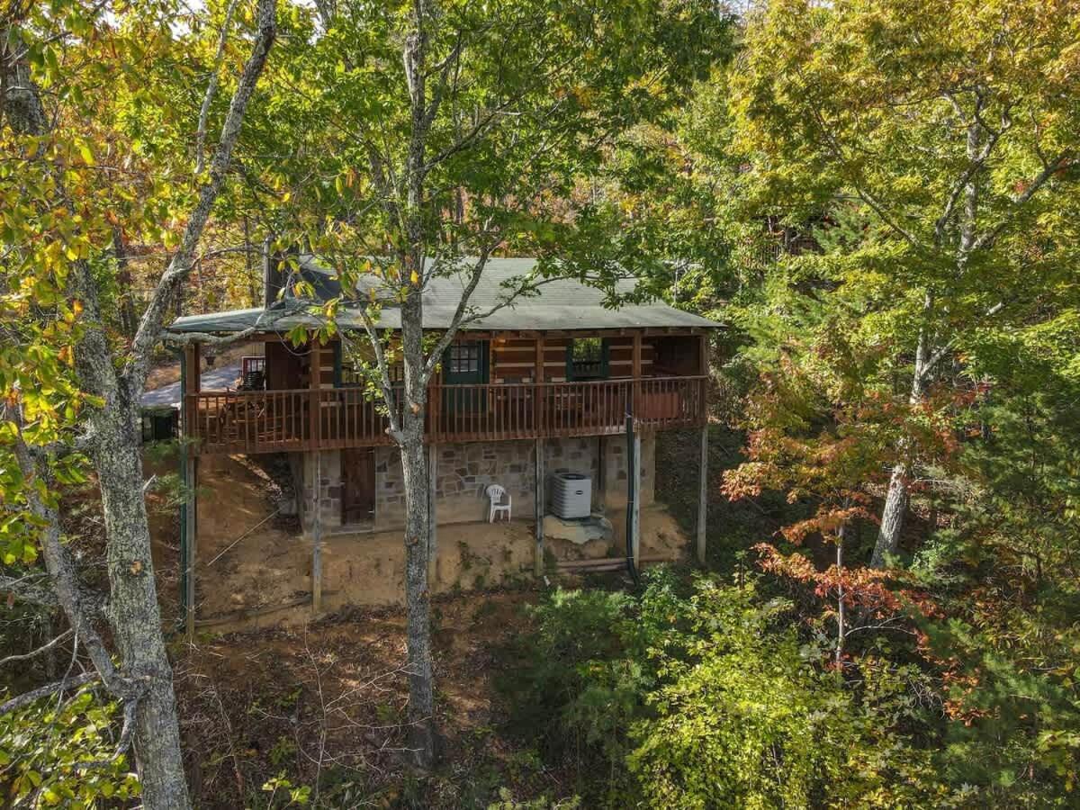 View! Cozy, Private, Fireplace, Hot Tub Log Cabin, Honeymoon! Сивиървил Екстериор снимка